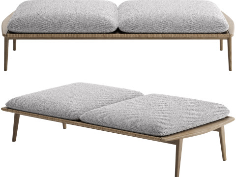Fynn Outdoor Bench with 2 Cushions 3D Model