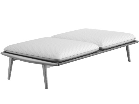 Fynn Outdoor Bench with 2 Cushions 3D Model