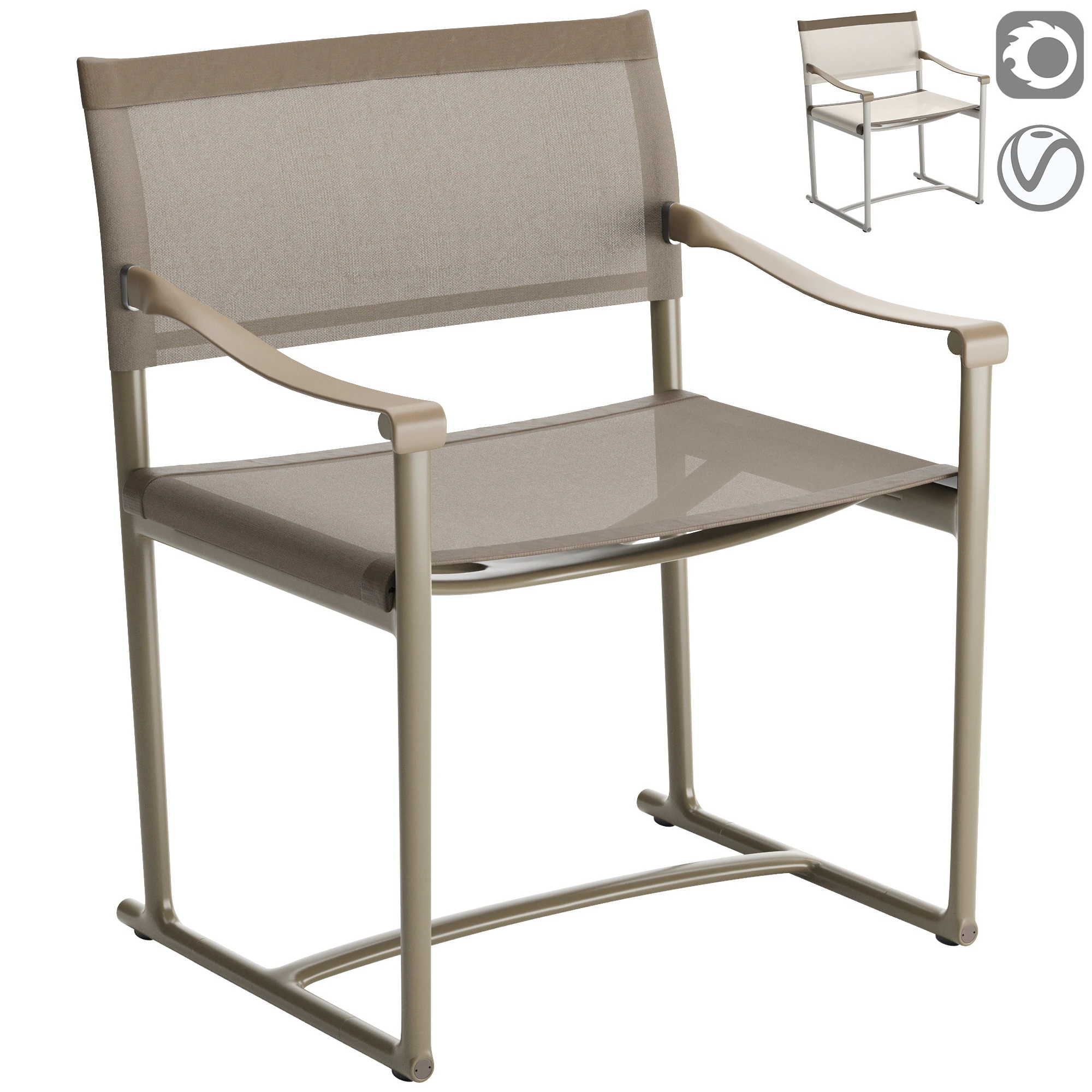 Mirto Outdoor Chair v2 3D Model .c4d .max .obj .3ds .fbx .stl .blend 