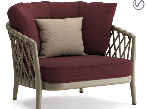 एरिका आउटडोर आर्मचेयर 3D मॉडल