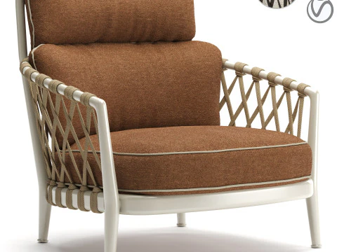 एरिका आउटडोर आर्मचेयर v2 3D मॉडल