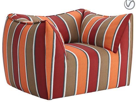 Kursi Berlengan Luar Ruangan La Bambola Model 3D