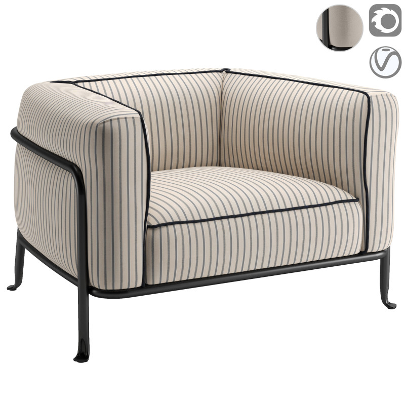 Fauteuil d'extérieur Borea Modèle 3D .c4d .max .obj .3ds .fbx .stl .blend