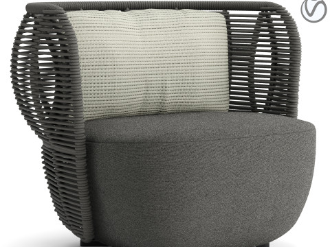 Kursi Berlengan Luar Ruang v2 Model 3D