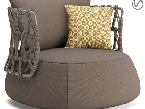 Kursi Berlengan Luar Ruang v2 Model 3D