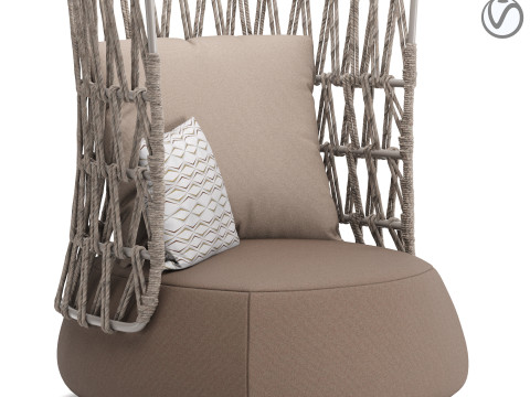 Kursi Berlengan Luar Ruangan Sofa Gemuk v2 Model 3D