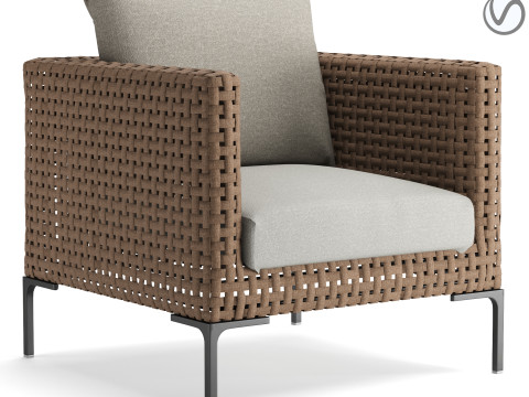 Kursi Berlengan Luar Ruangan Charles Model 3D