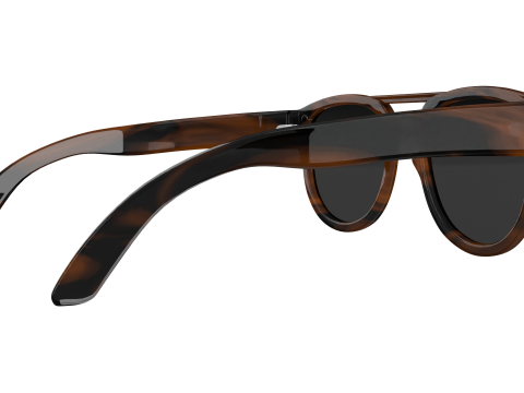 Stylish Eyewear Tortoise Shell Sunglasses Low-poly 3D Модель