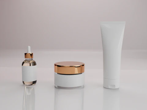 Set di flaconi e tubi per la cosmetica Modello 3D