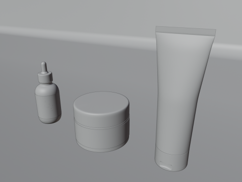 Cosmetic Bottles and Tube Set 3D Модель