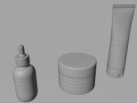 Cosmetic Bottles and Tube Set 3D Модель