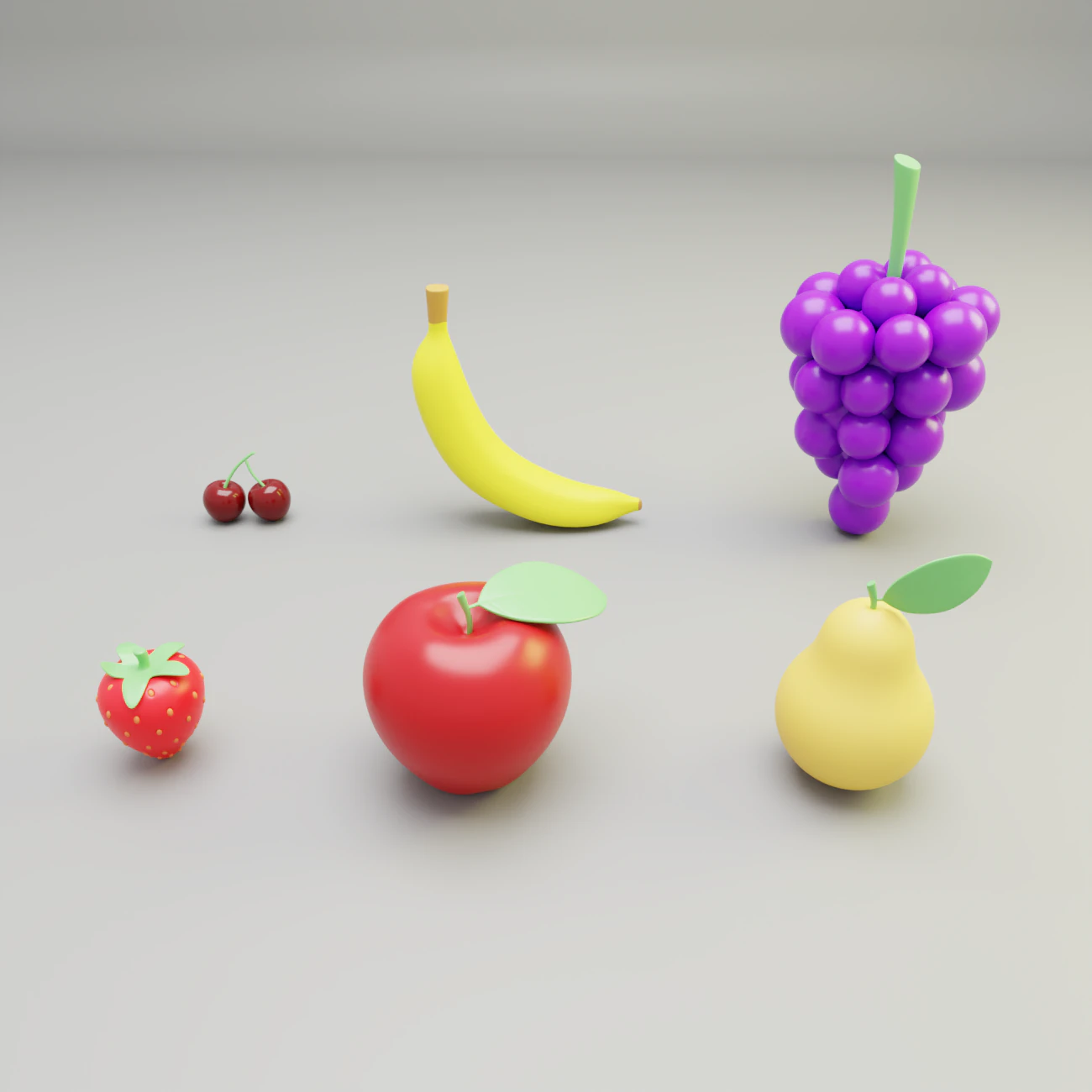 Cartoon fruit Low-poly 3D Model .c4d .max .obj .3ds .fbx .stl .blend 