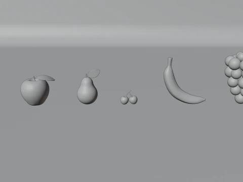 Cartoon fruit Low-poly 3D Model