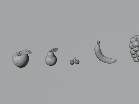 Cartoon fruit Low-poly 3D Model