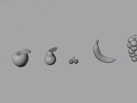Cartoon fruit Low-poly 3D Model