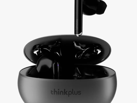 Earbud nirkabel Lenovo xt88 dengan casing Model 3D