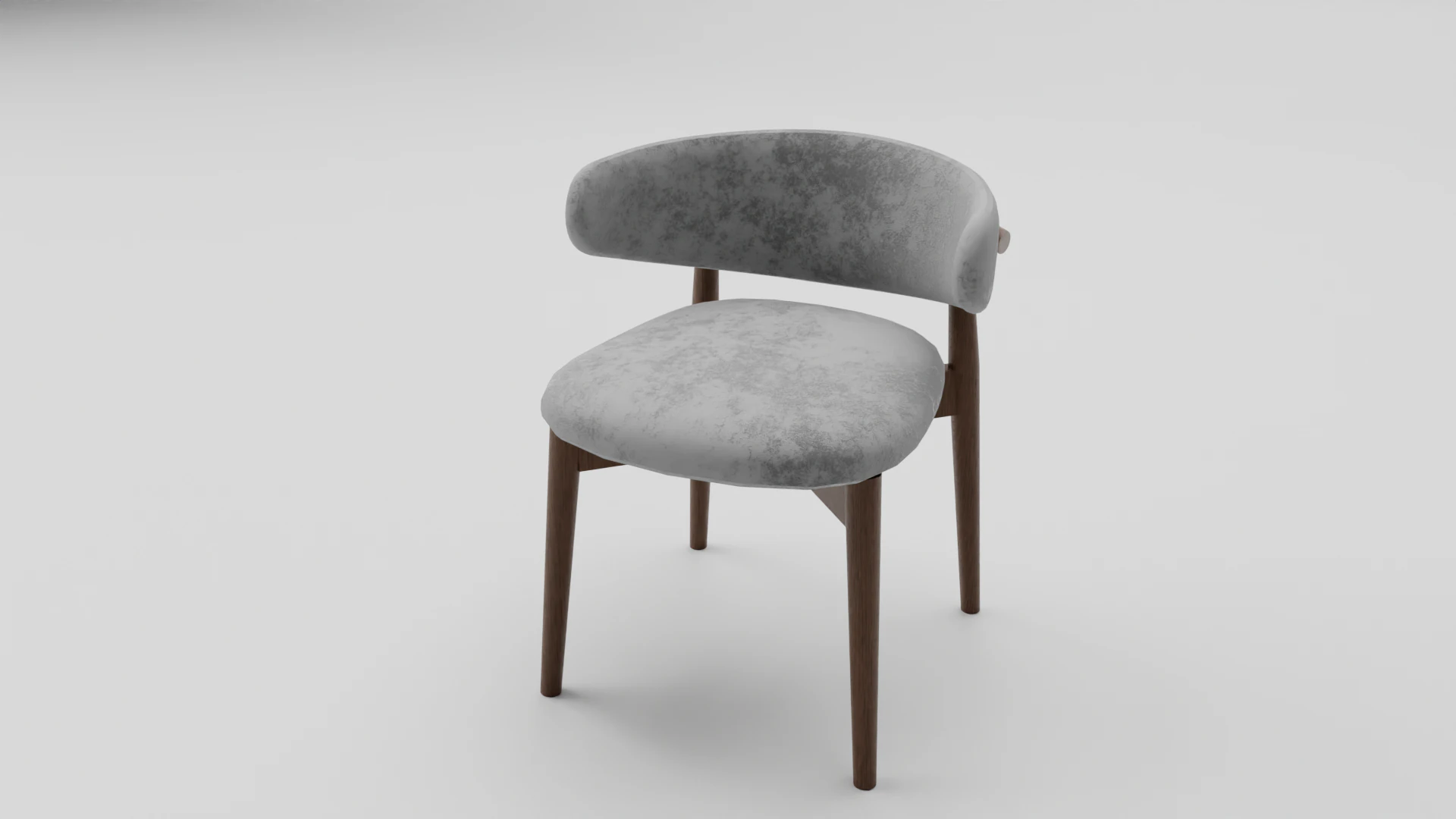 Wooden Dining Chair with Fabric Seat and Backrest 3D Model .c4d .max .obj .3ds .fbx .stl .blend 