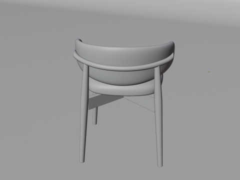 Wooden Dining Chair with Fabric Seat and Backrest 3D 모델