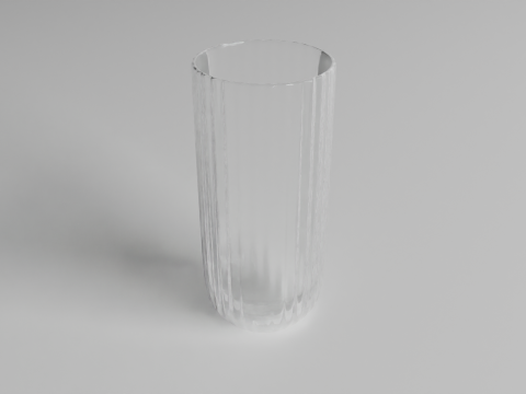 Elegant Glass Drinking Cup 3D Model