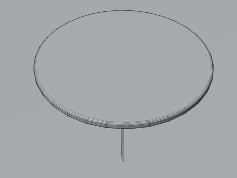 Marble Top Dining Drum and Wood Legs 3D Model
