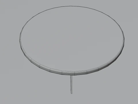 Marble Top Dining Drum and Wood Legs 3D Model