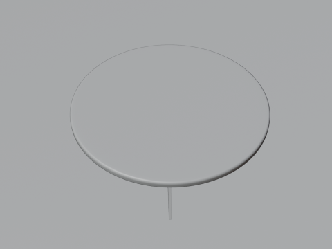 Marble Top Dining Drum and Wood Legs 3D Model