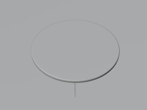Marble Top Dining Drum and Wood Legs 3D Model