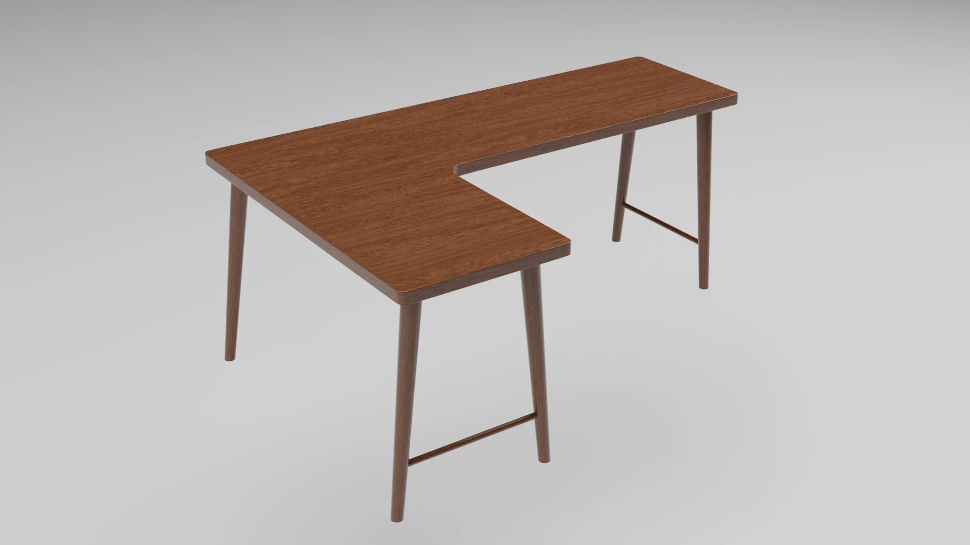 Wooden Corner Desk For Bedroom Modern Simple 3D Model .c4d .max .obj .3ds .fbx .stl .blend 
