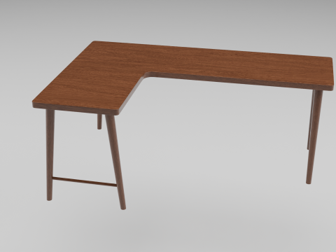 Wooden Corner Desk For Bedroom Modern Simple 3D-Modell
