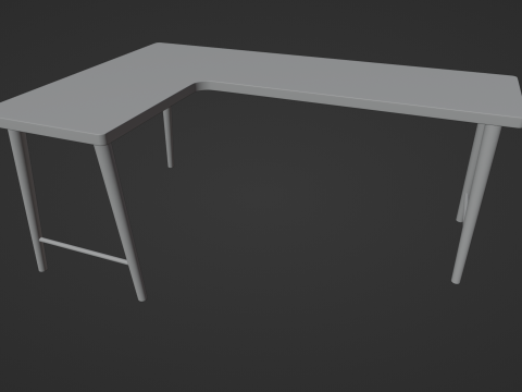 Wooden Corner Desk For Bedroom Modern Simple 3D-Modell