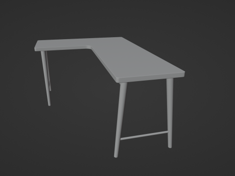 Wooden Corner Desk For Bedroom Modern Simple 3D-Modell