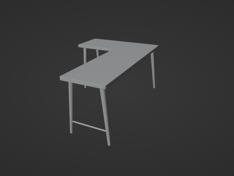Wooden Corner Desk For Bedroom Modern Simple 3D-Modell