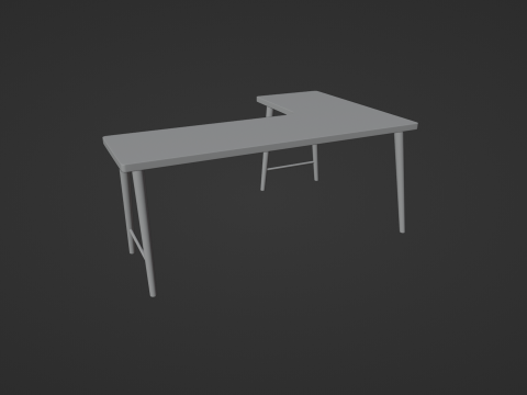 Wooden Corner Desk For Bedroom Modern Simple 3D-Modell