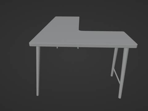 Wooden Corner Desk For Bedroom Modern Simple 3D-Modell