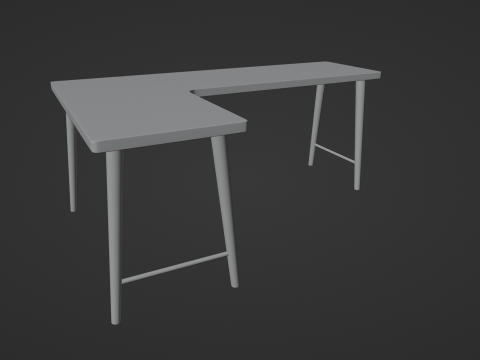 Wooden Corner Desk For Bedroom Modern Simple 3D-Modell