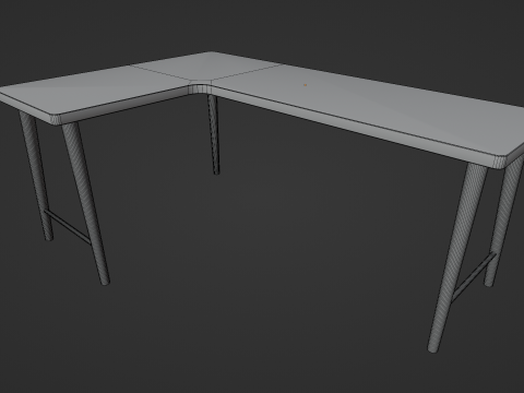 Wooden Corner Desk For Bedroom Modern Simple 3D-Modell