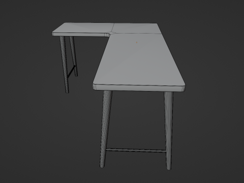 Wooden Corner Desk For Bedroom Modern Simple 3D-Modell