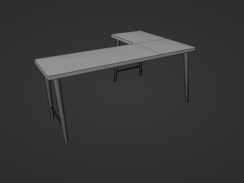 Wooden Corner Desk For Bedroom Modern Simple 3D-Modell