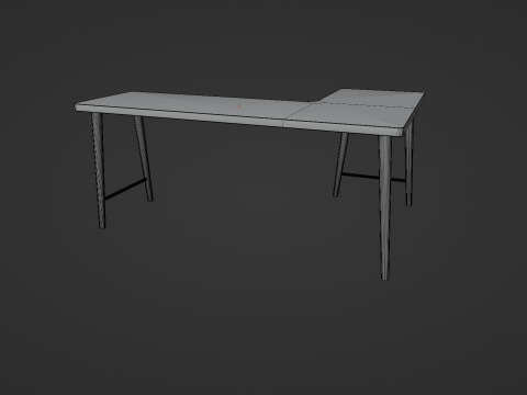 Wooden Corner Desk For Bedroom Modern Simple 3D-Modell