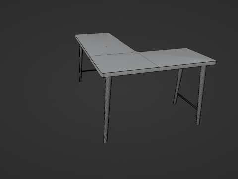 Wooden Corner Desk For Bedroom Modern Simple 3D-Modell