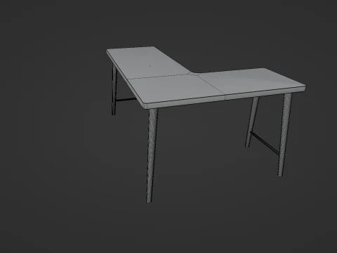 Wooden Corner Desk For Bedroom Modern Simple 3D Model