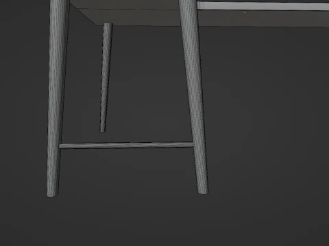 Wooden Corner Desk For Bedroom Modern Simple 3D Model