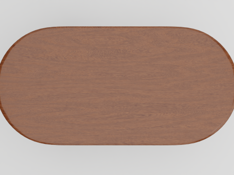 Elegant Oval Wooden Dining Table 3D Model
