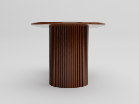 Elegant Oval Wooden Dining Table 3D Model