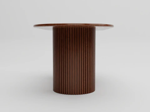 Elegant Oval Wooden Dining Table 3D Model