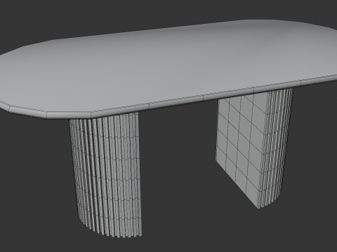 Elegant Oval Wooden Dining Table 3D Model