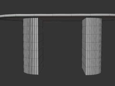 Elegant Oval Wooden Dining Table 3D Model
