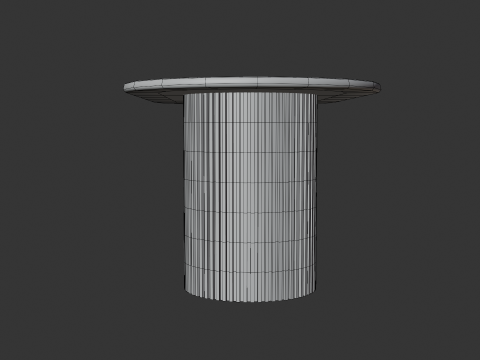 Elegant Oval Wooden Dining Table 3D Model