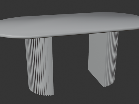 Elegant Oval Wooden Dining Table 3D Model