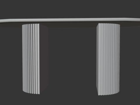 Elegant Oval Wooden Dining Table 3D Model